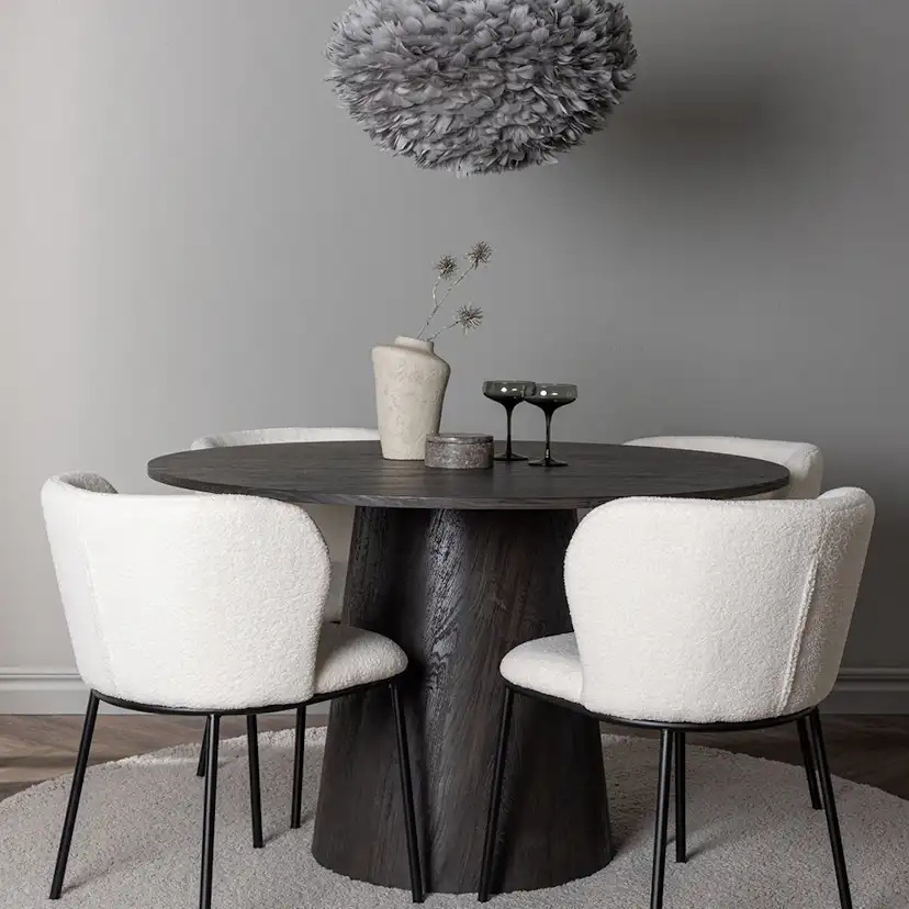 Matgrupp Venture Home Lanzo Ø120 cm med 4 st Edina stolar