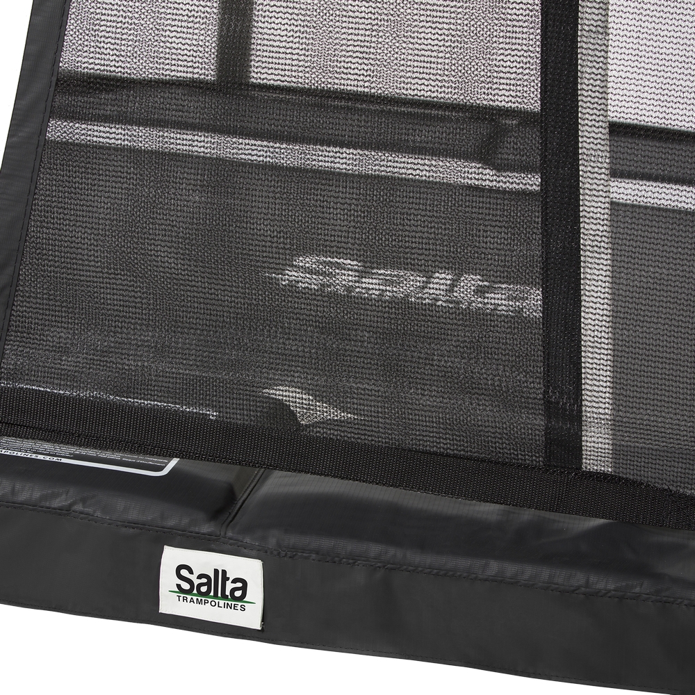 Studsmatta Salta Premium Edition i Svart med Skyddsnät 213x305 cm