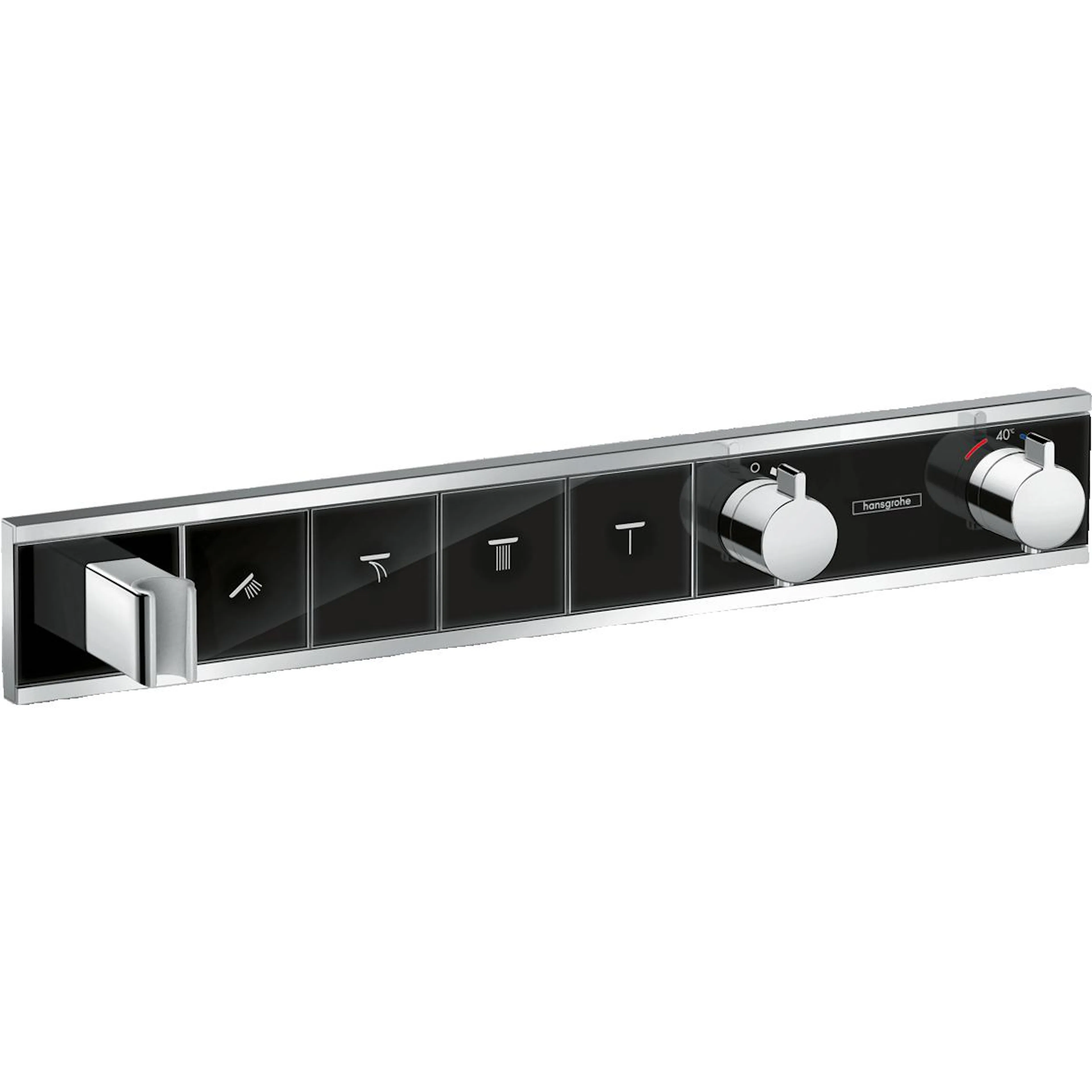 RainSelect Termostat för inbyggnad 4 funktioner Svart/Krom
