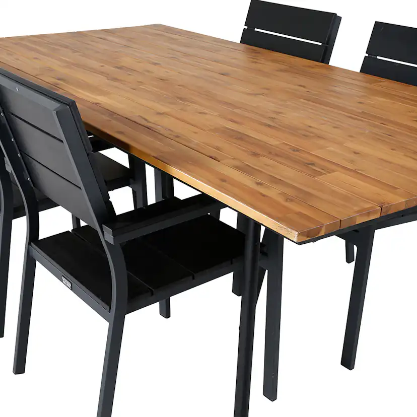 Matgrupp Venture Home Chane med 4 Lede Stapelbara Matstolar