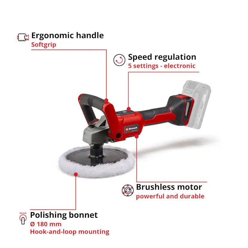 Poler- Einhell och slipmaskin CE-CP 18/180 Li E-Solo