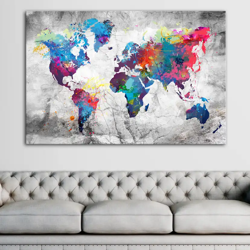 Tavla Arkiio World Map Grey Style