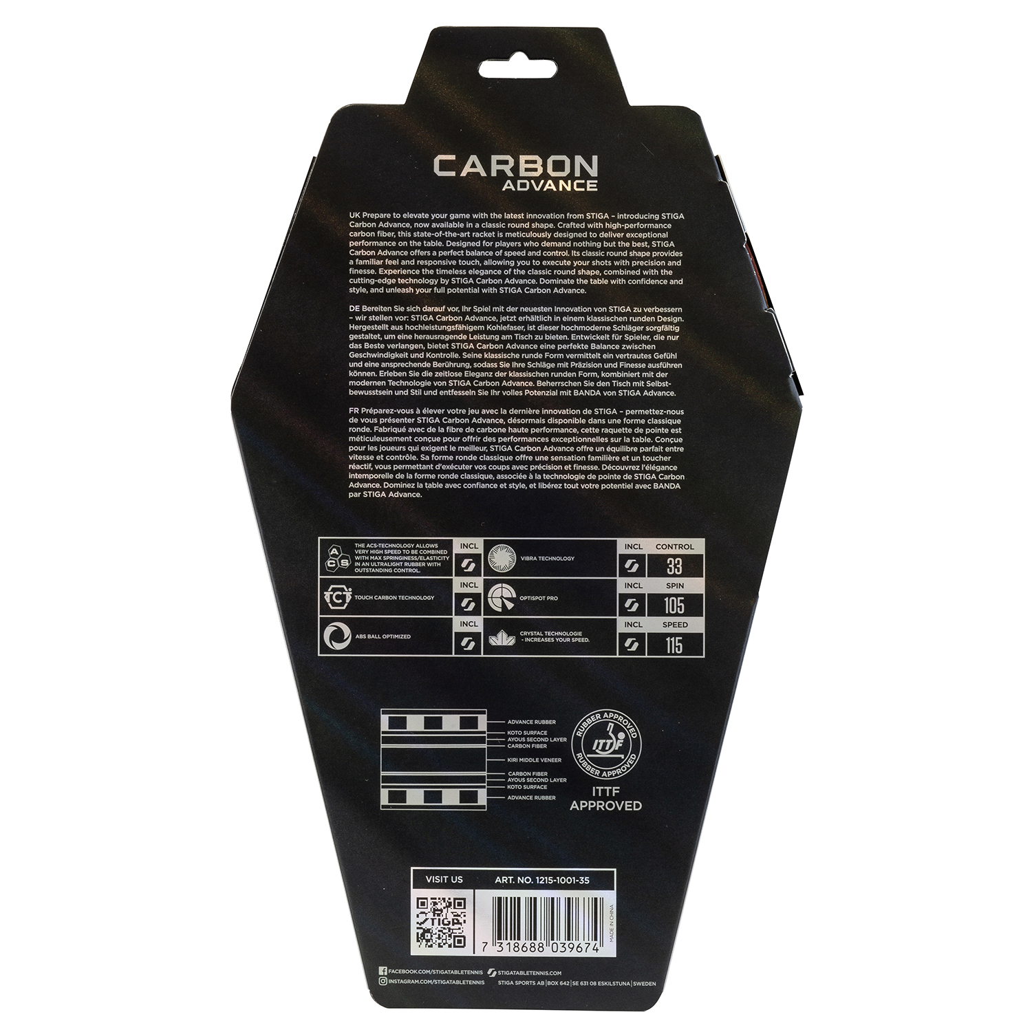 Pingisracket Stiga Sports Carbon Advance