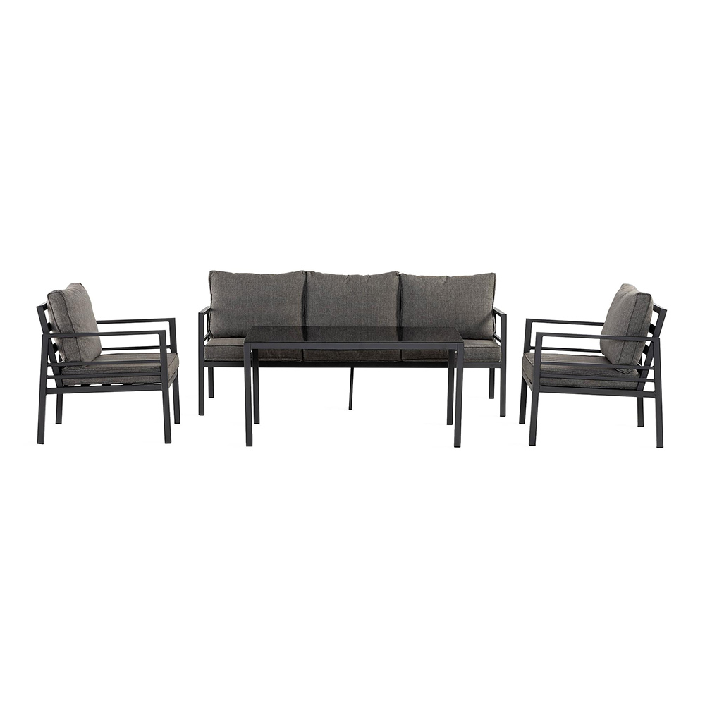 Loungegrupp Comfort Garden Ariany Utemöbler i Svart Aluminium