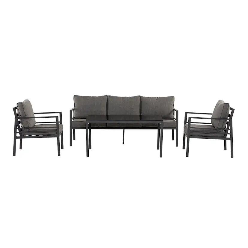 Loungegrupp Comfort Garden Ariany Utemöbler i Svart Aluminium