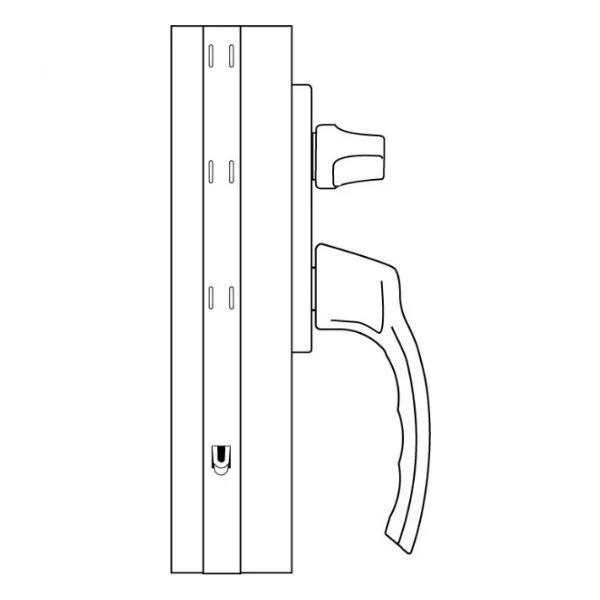 Outline Beslagspaket 3-glas Fönsterdörrar Nr 1 Beslagspaket 1 Inv. handtag med spärrvred.