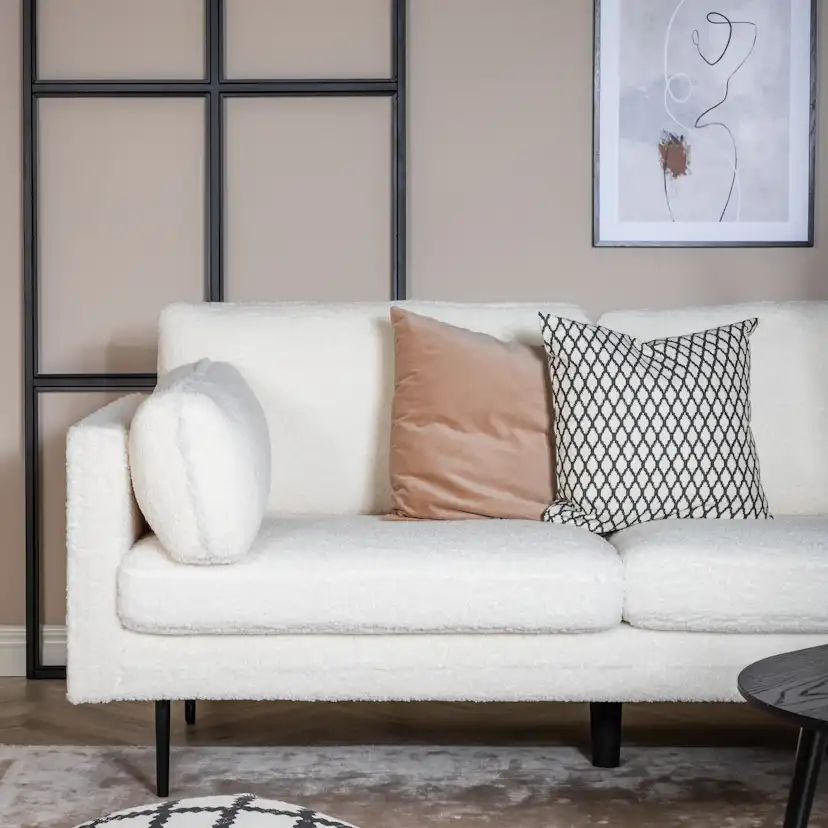 Boom 3-seat sofa - Teddy Fabric White Vit