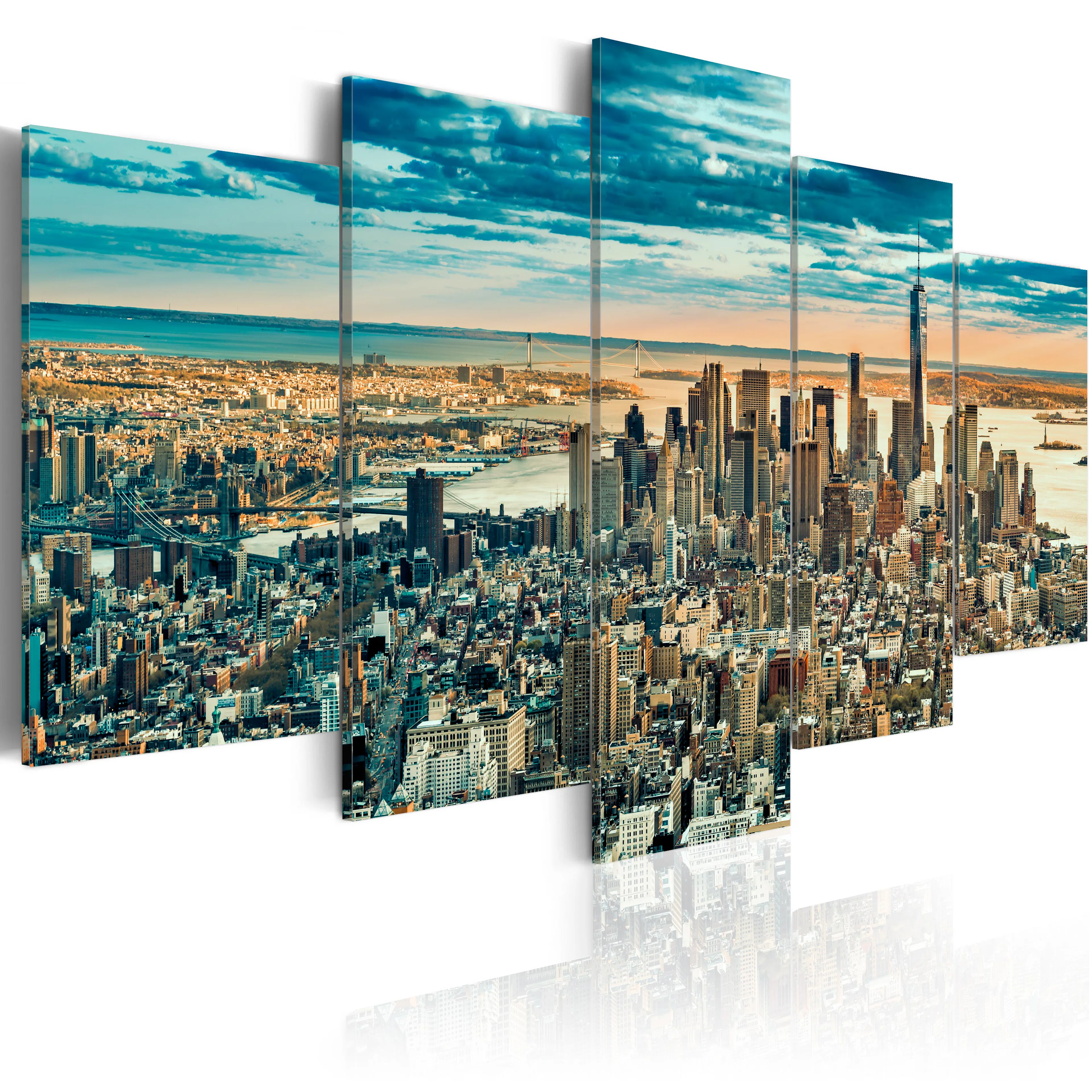 Foto på akryl - NY: Dream City [Glass] 200x100 Mått: 200x100 cm