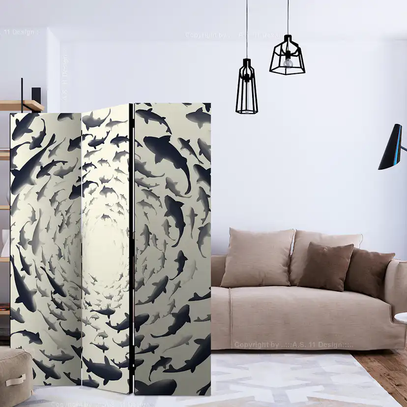 Rumsavdelare Skärmvägg Arkiio Fish Swirl 135x172 cm
