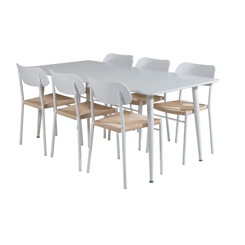 Matgrupp Venture Home Pobbie med 6 Peggy Stolar Vit