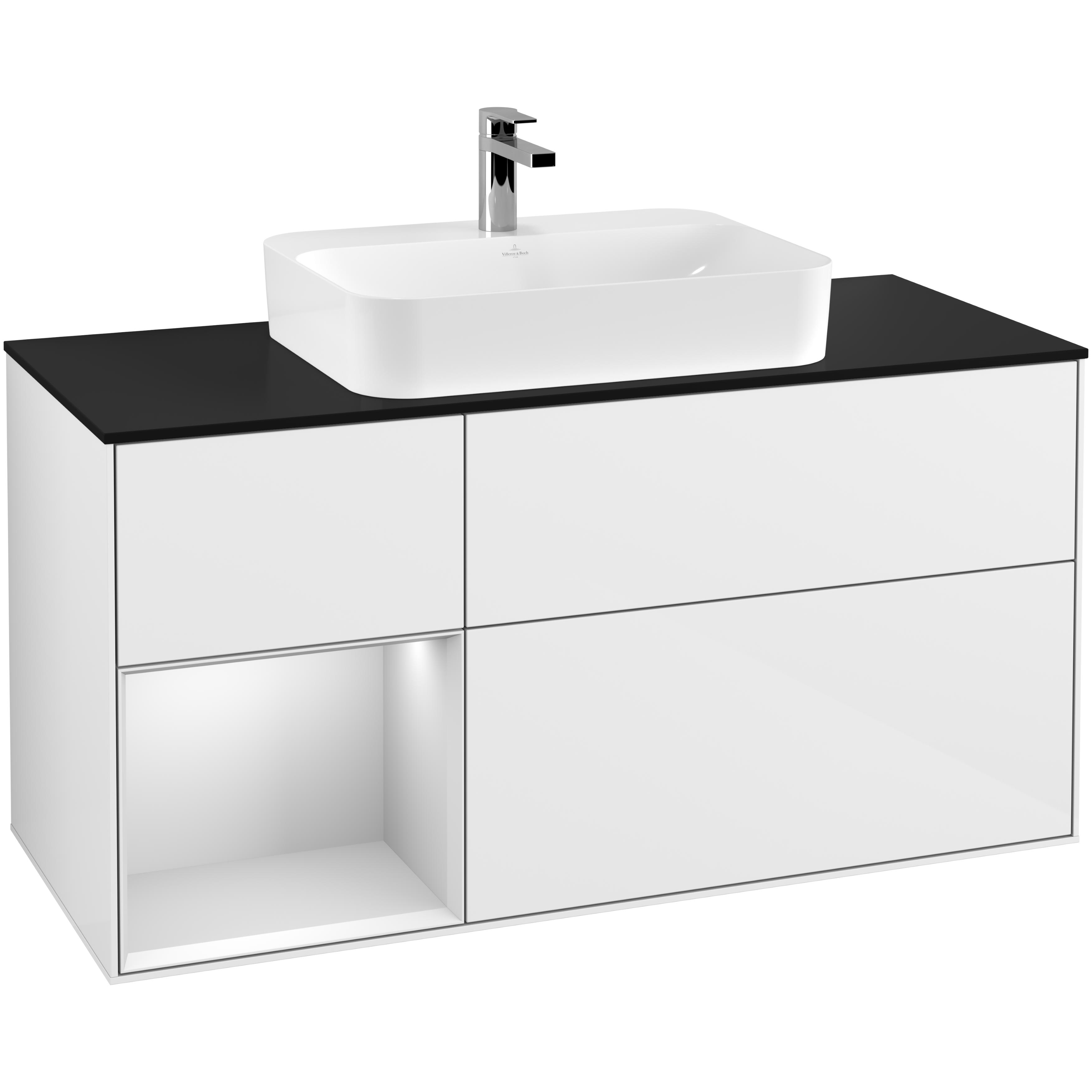 Tvättställsskåp Villeroy & Boch Finion med 3 Lådor Hylla och Bänkskiva för Ytmonterat Tvättställ