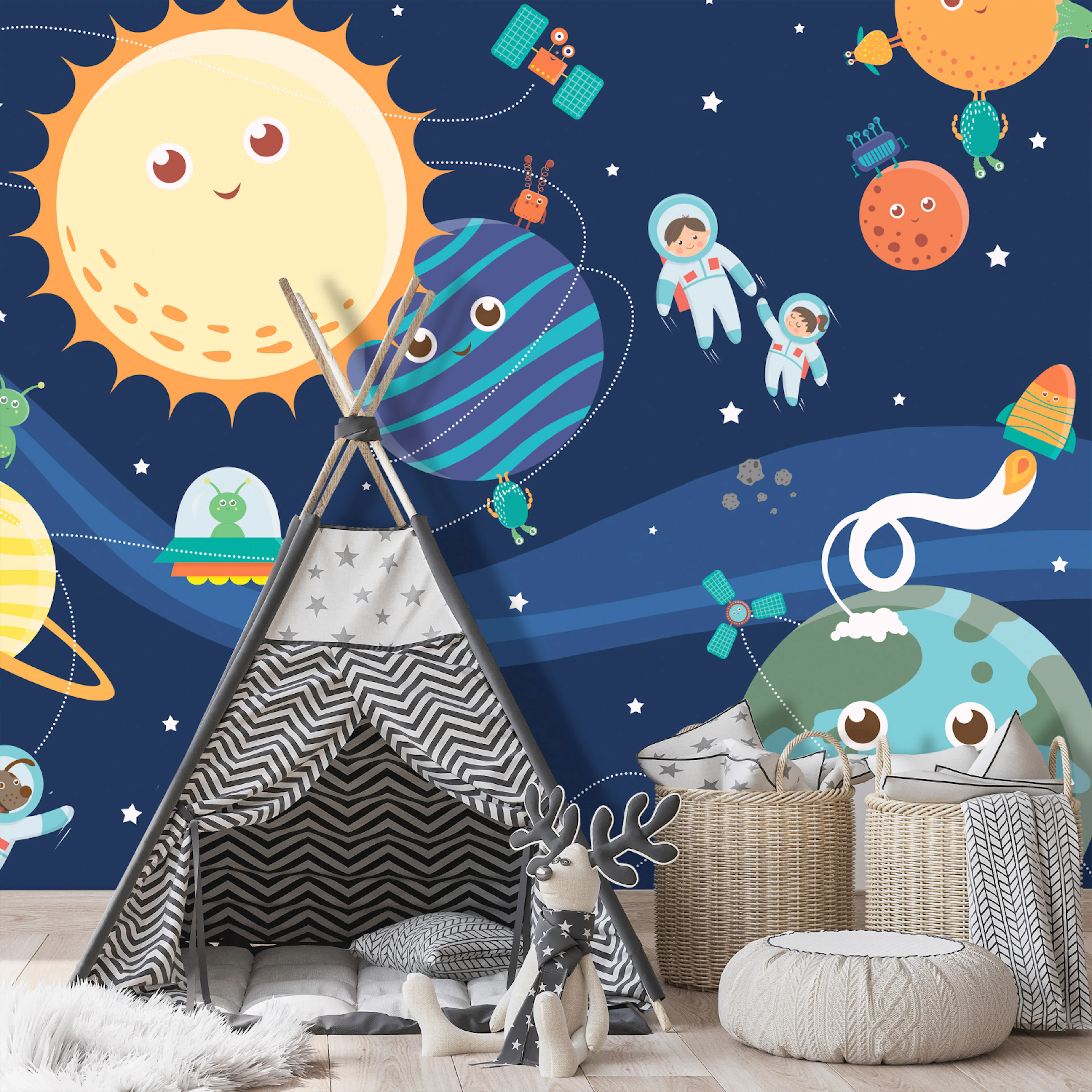 Fototapet - Happy Planets 450x315 450x315 cm