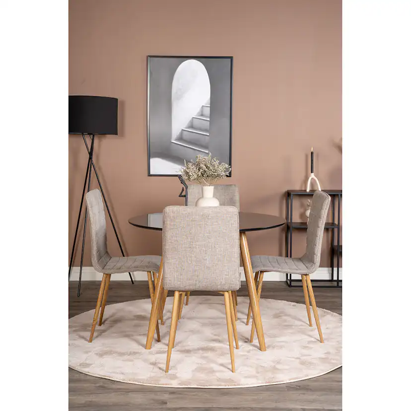 Matgrupp Venture Home Plaza Ø100 cm med 4st Windu Matstolar