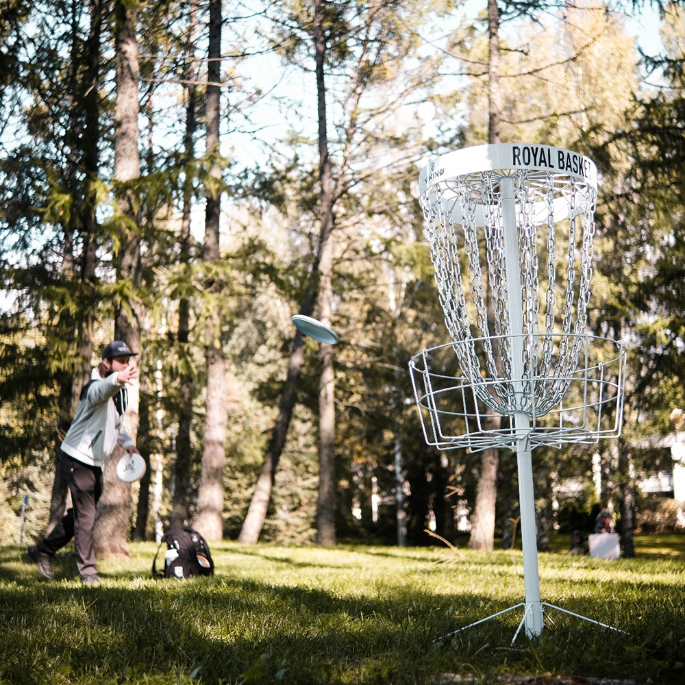 Frisbeegolfkorg Viking Discs Royal Basket Stålkorg Vit