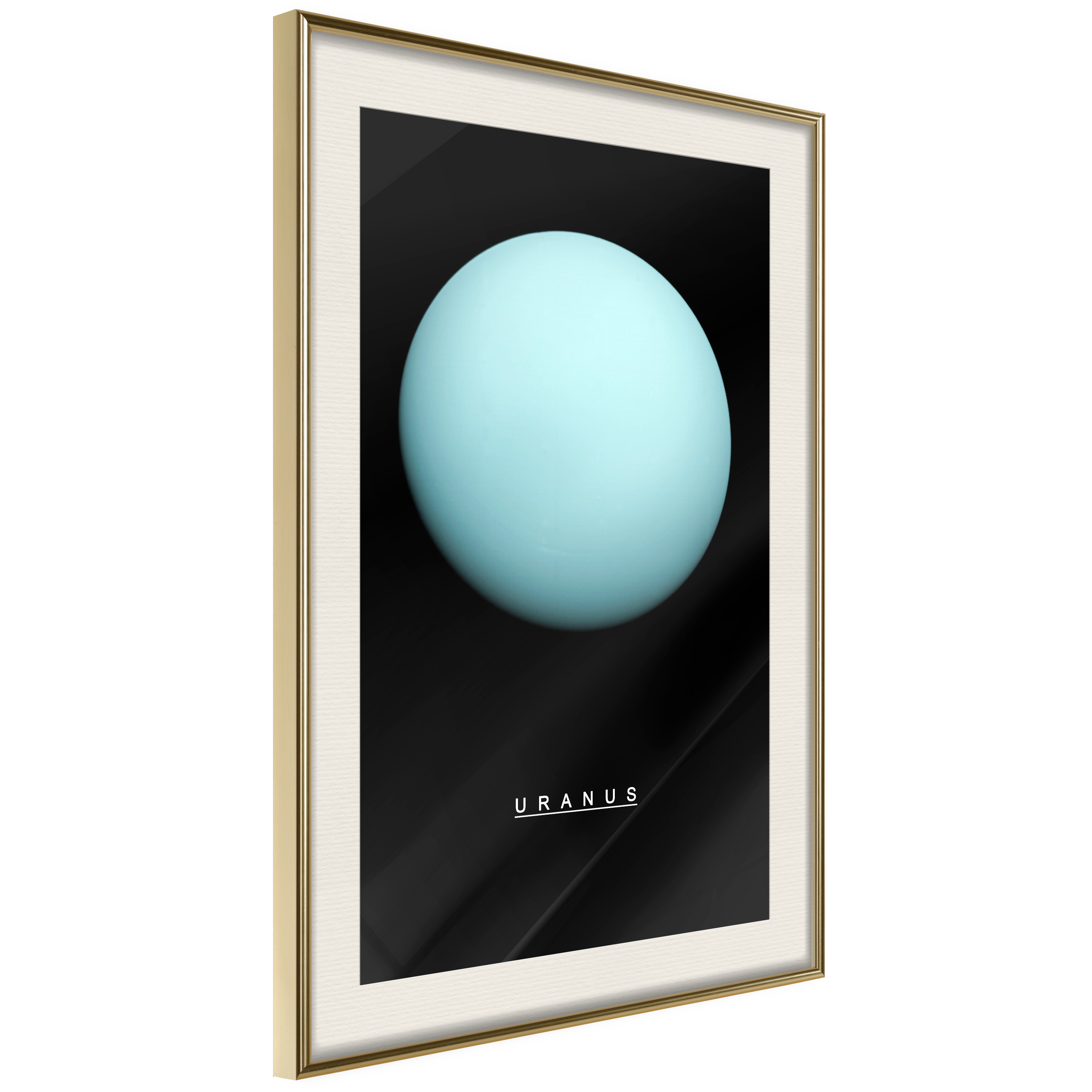 Affisch - Uranus [Poster] 40x60 Guld ram med passepartout, 40x60 cm