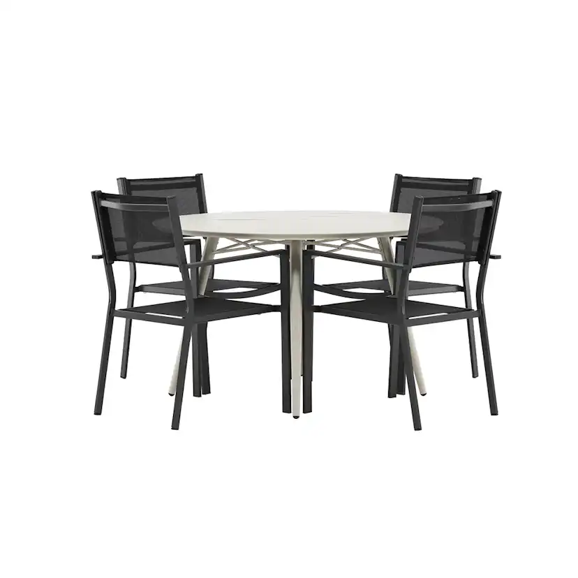 Matgrupp Venture Home Lina Ø120 cm med 4 Copacabana Stolar
