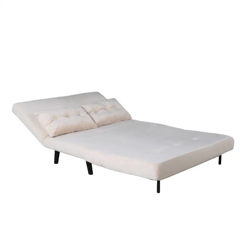 Vicky Folding Bed Double - Black / Beige Velvet Beige