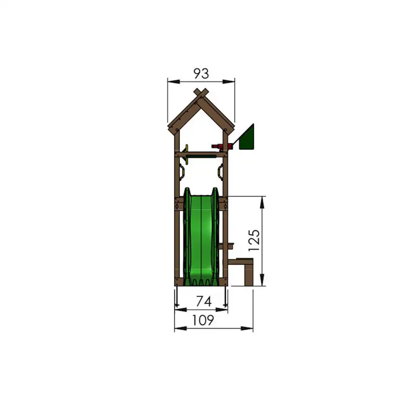 Lektorn Jungle Gym Totem Inkl Röd Rutschkana