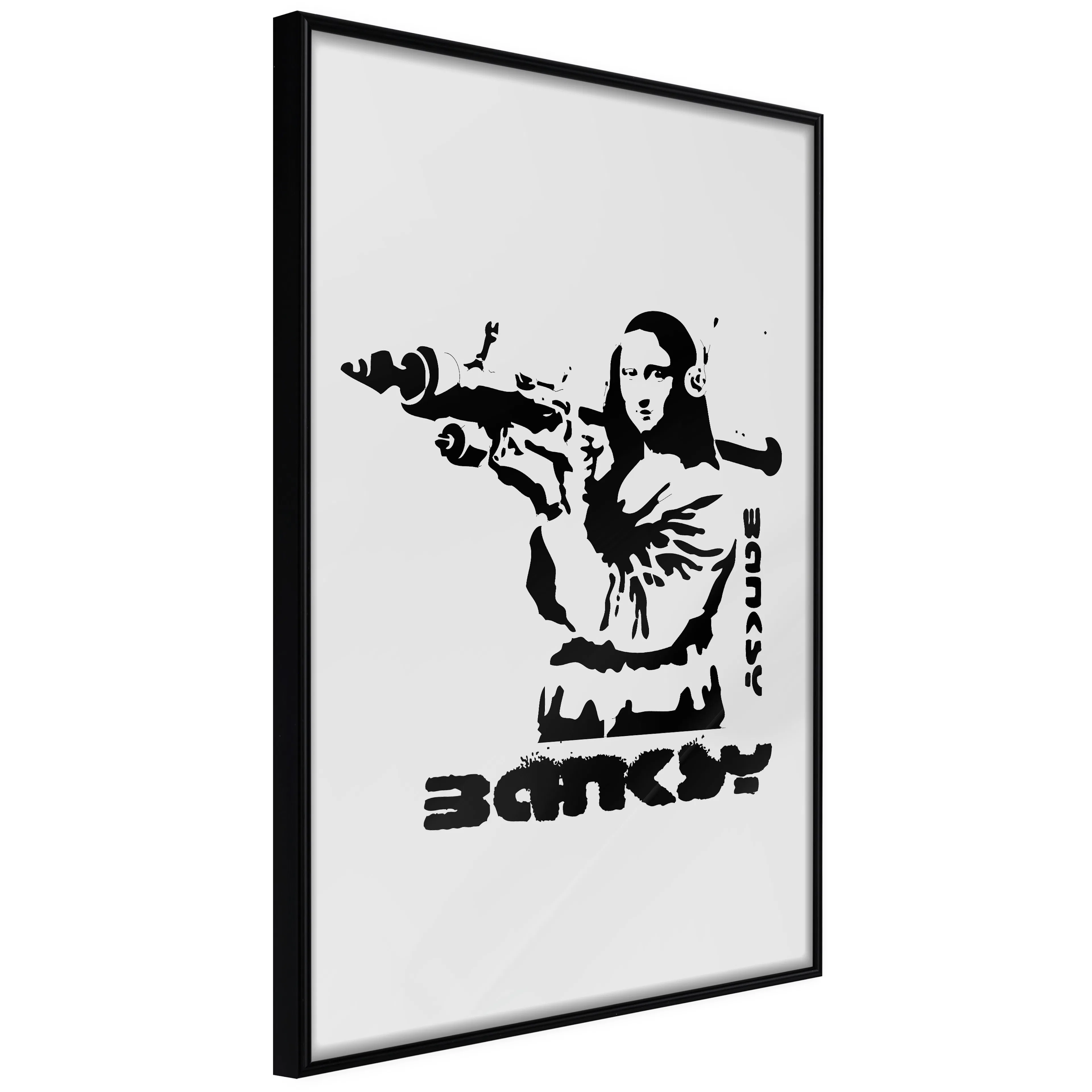 Affisch - Mona Lisa with a Bazooka [Poster] 40x60 Svart ram, 40x60 cm