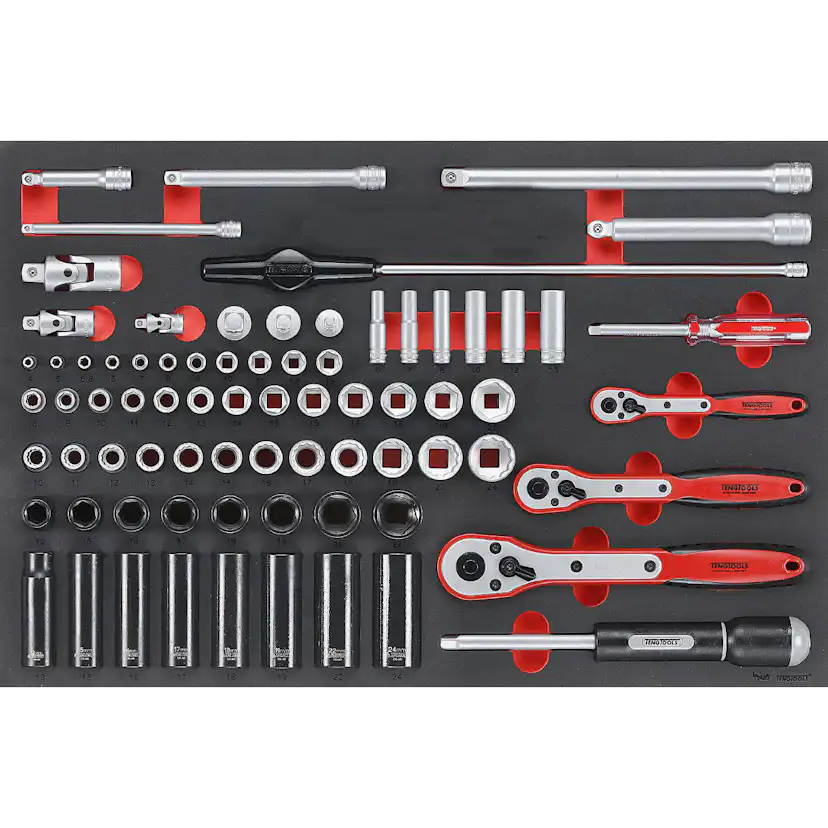 Hylsnyckelsats 77 delar Teng Tools TTESK77