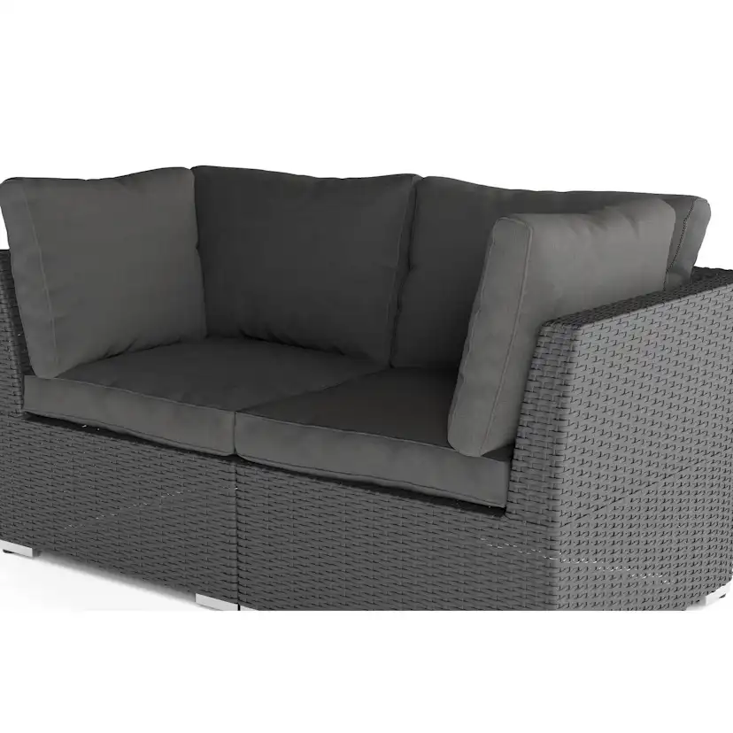 Utesoffa Comfort Garden Wisconsin Premium Loungesoffa Utomhus med Armstöd 2-sits Konstrotting