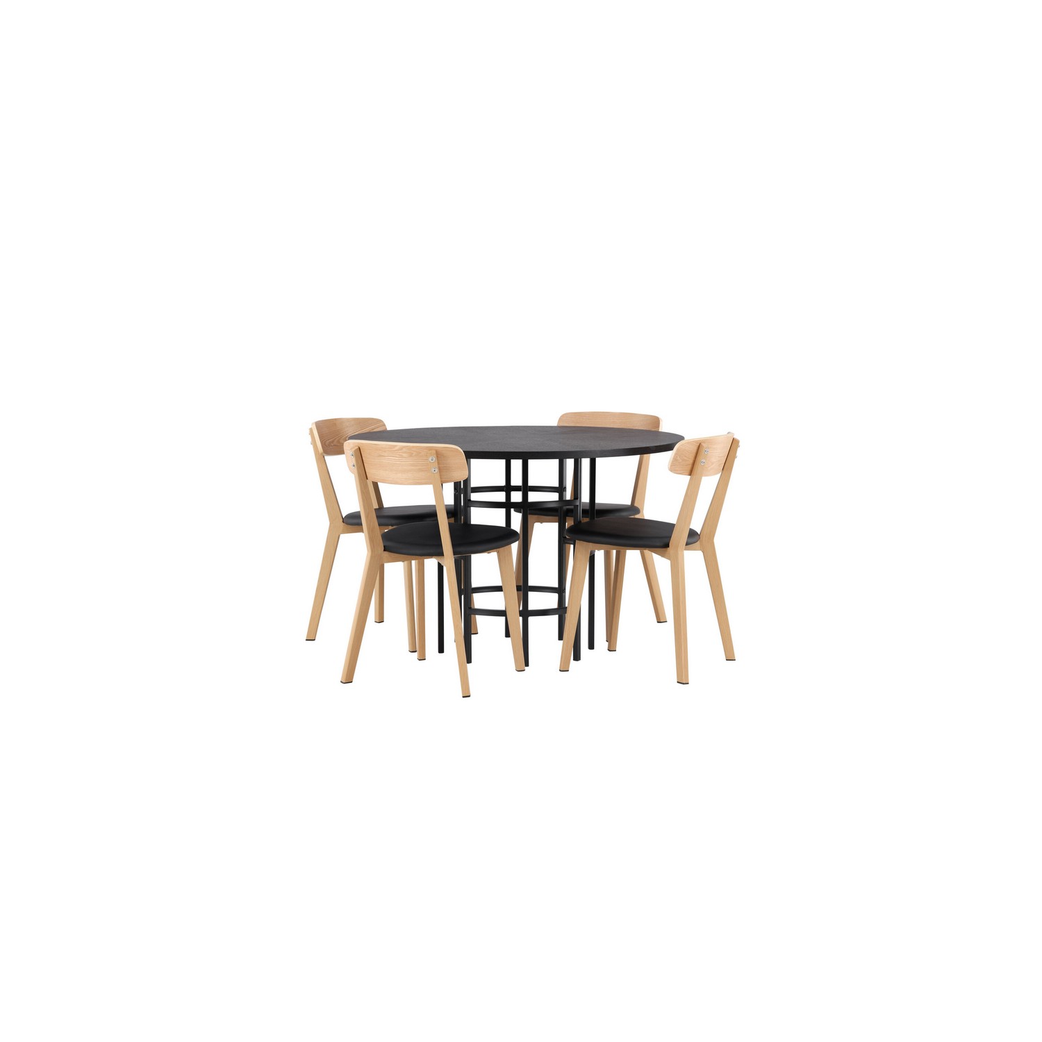 Matgrupp Venture Home Copenhagen Ø 115 cm med 4 Sanjos Stolar