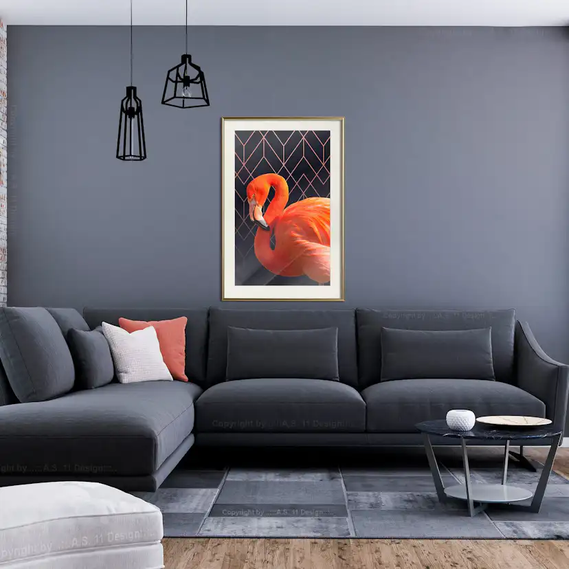 Poster Artgeist Affisch Flamingo Solo