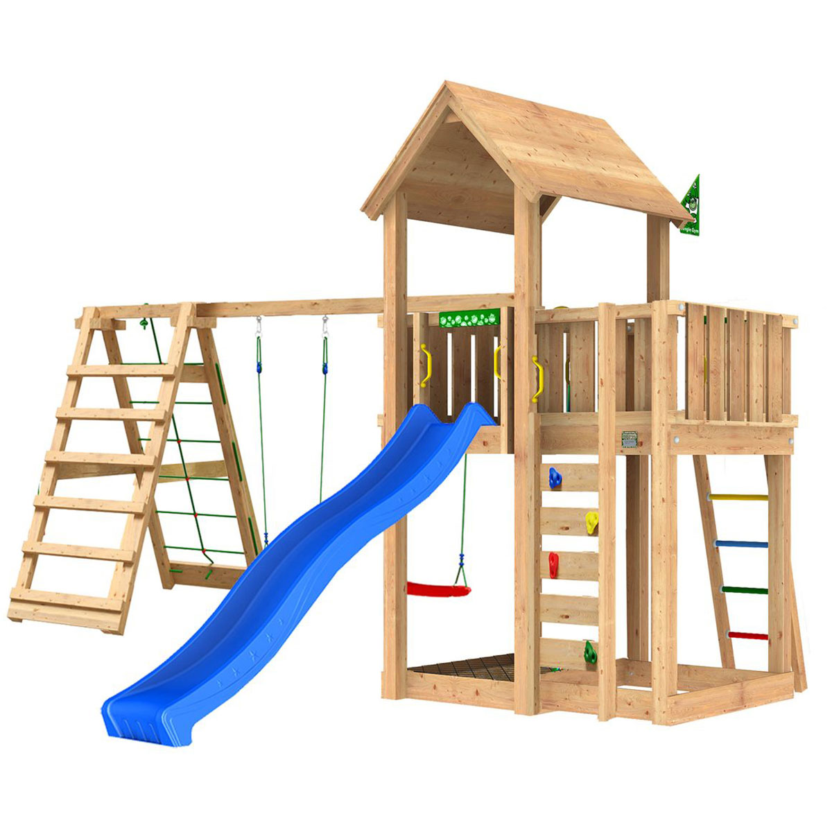 Lektorn Jungle Gym Mansion 2.1 Klättermodul Blå Rutschkana