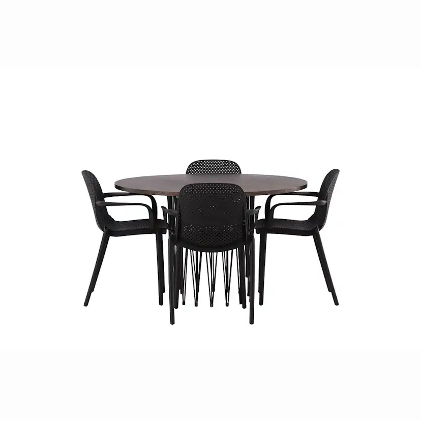 Matgrupp furniture/fashion Stone Rund med 4 Baltimore Stolar