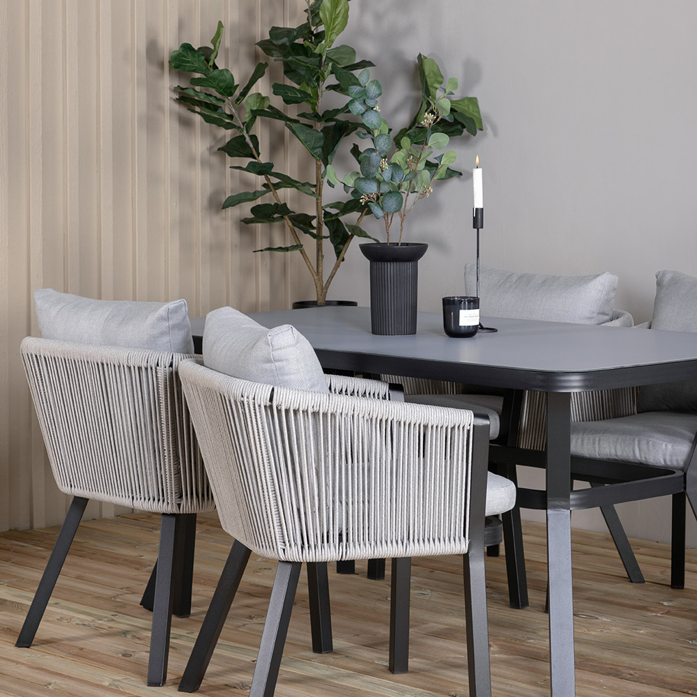 Matgrupp Venture Home Vyn Svart med 4 Vyn Matstolar