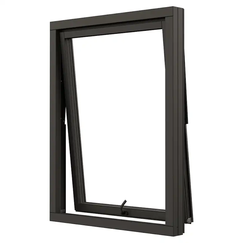 Vridfönster NorDan NTech 3-Glas Aluminium BlackLine Svart