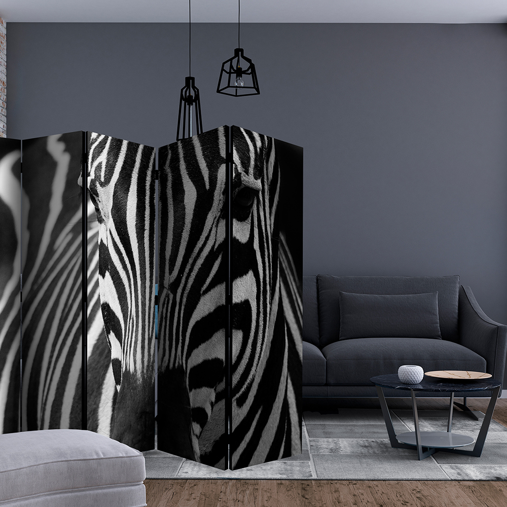 Rumsavdelare Skärmvägg Arkiio White With Black Stripes II 225x172 cm