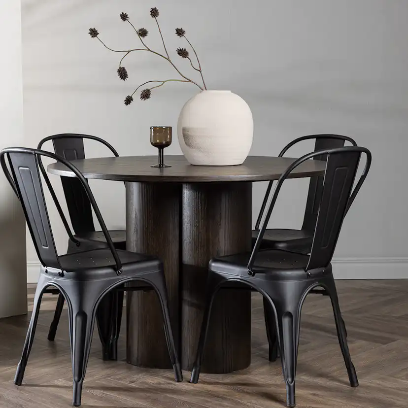 Spisegruppe Venture Home Olivia Ø 110 cm med 4 Tempe Stoler