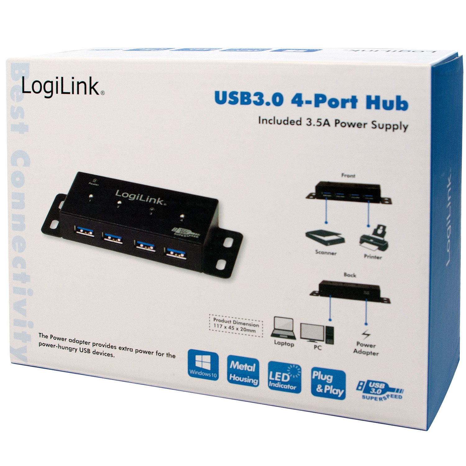 USB 3.0-hub LogiLink 4-port
