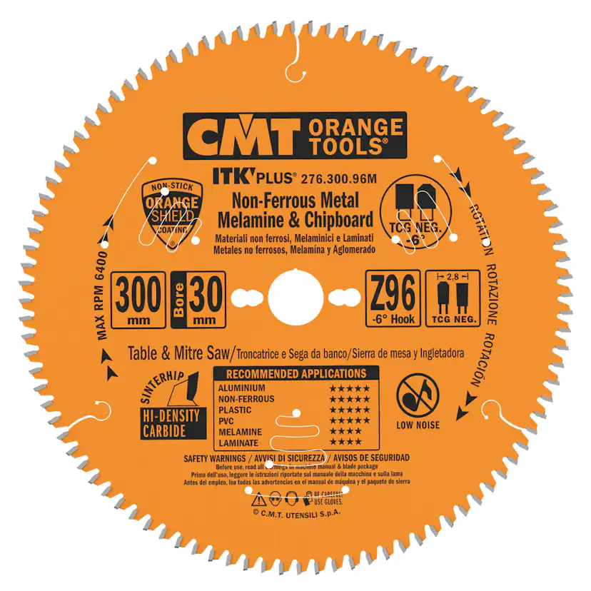 Sågklinga CMT Orange Tools fintandad NE Neg Alu/Plast