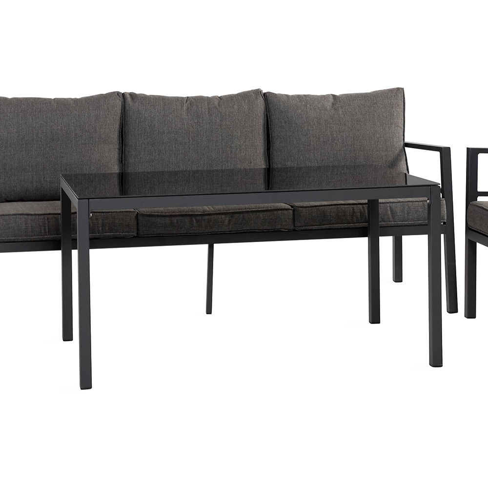 Loungegrupp Comfort Garden Ariany Utemöbler i Svart Aluminium
