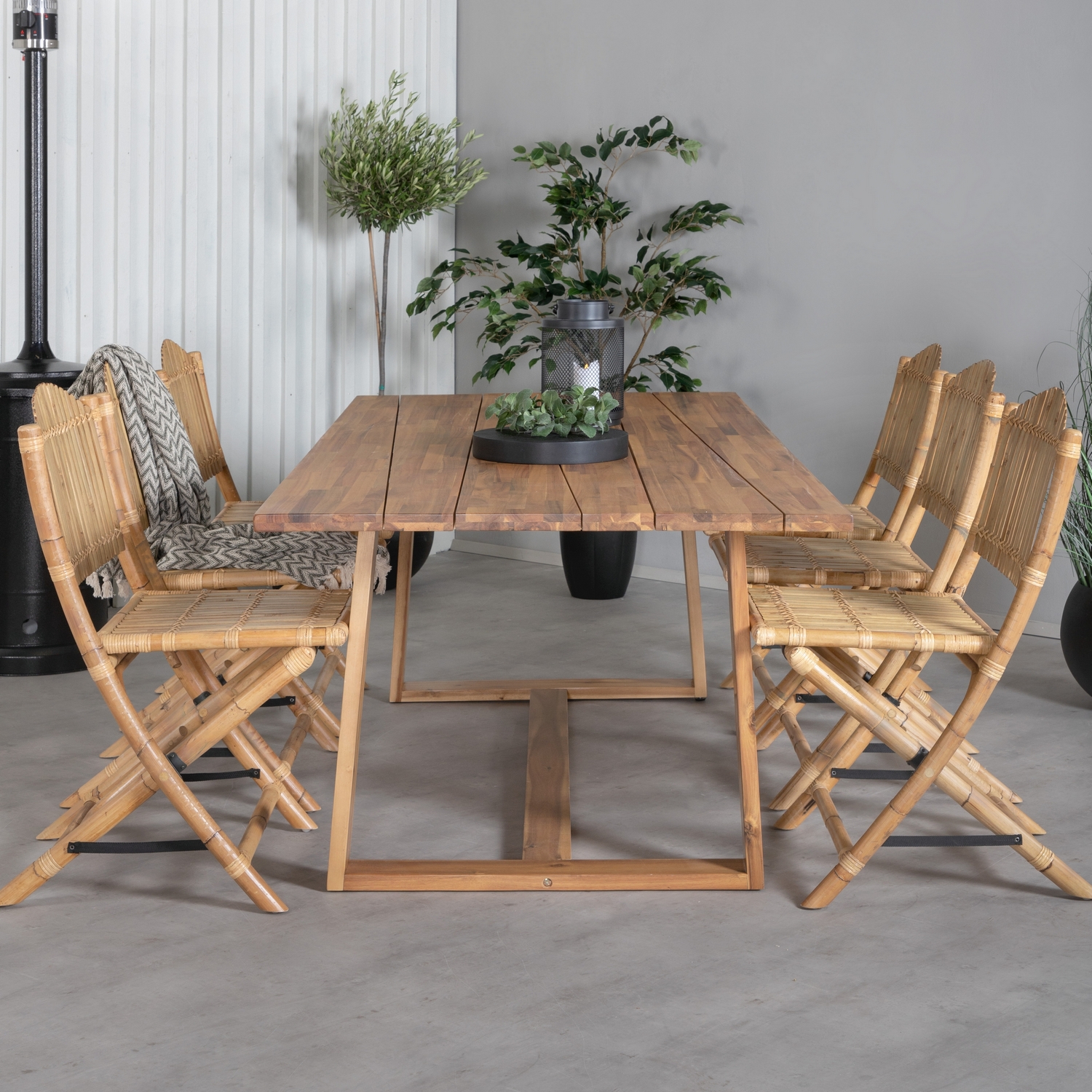 Matgrupp Utomhus Venture Home Plarra med 6 Cave Trädgårdsstolar
