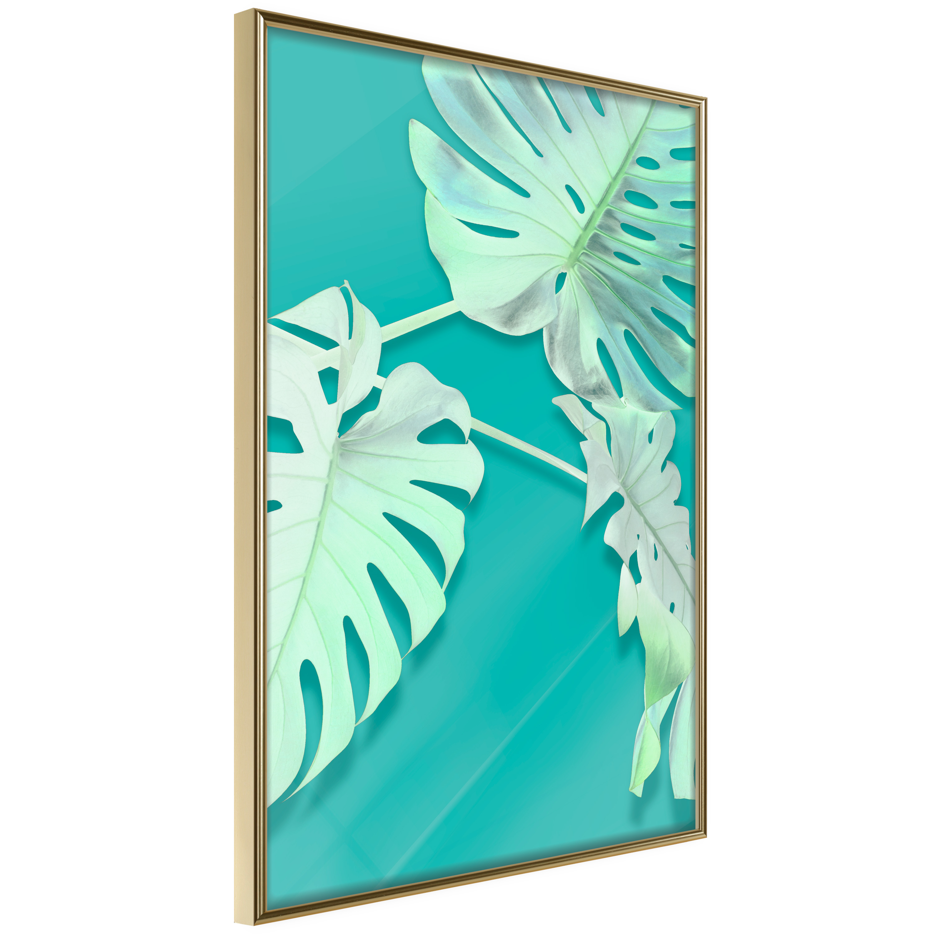 Affisch - Mint Monstera [Poster] 30x45 Guld ram, 30x45 cm
