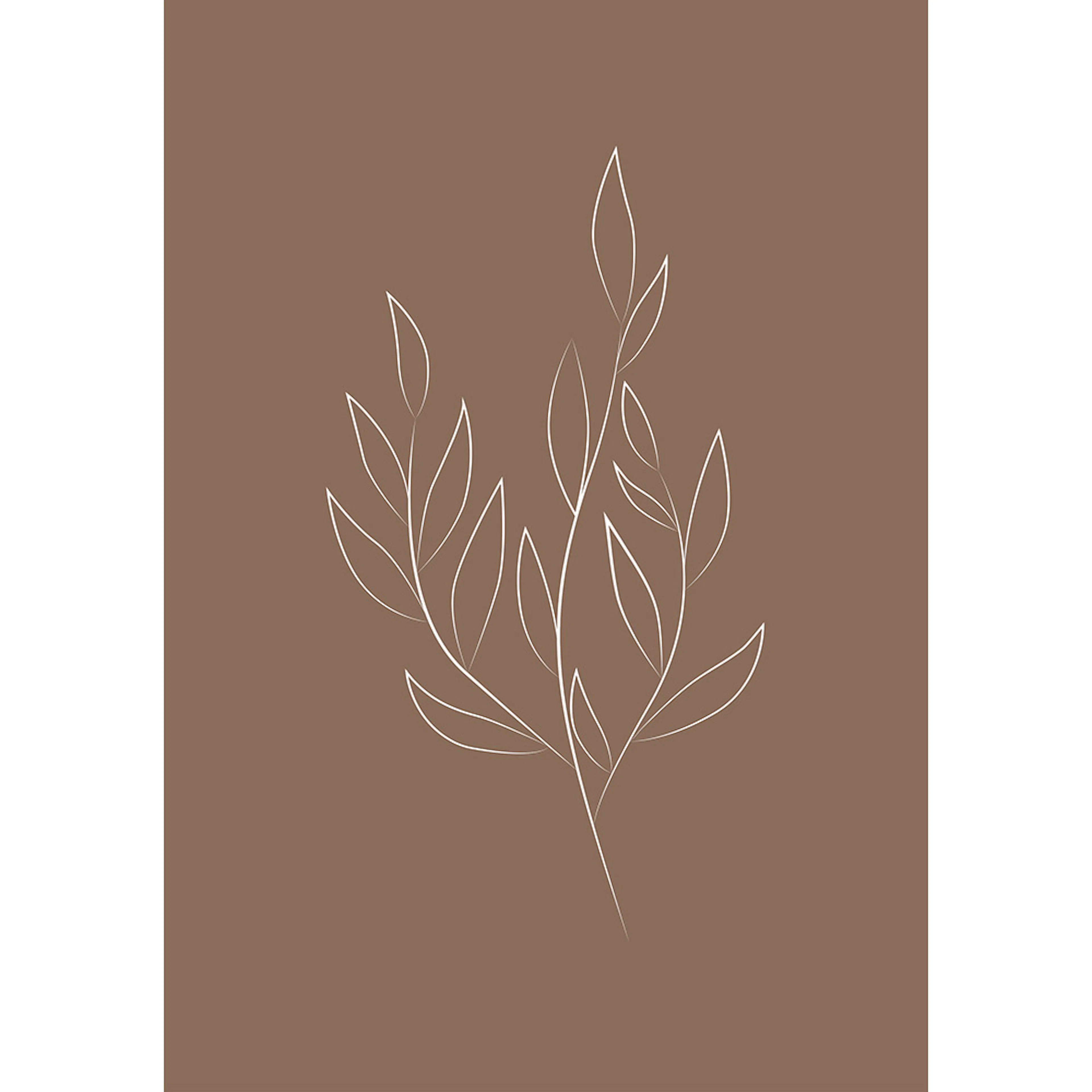 Posters Venture Home Drawed Leaf Brun