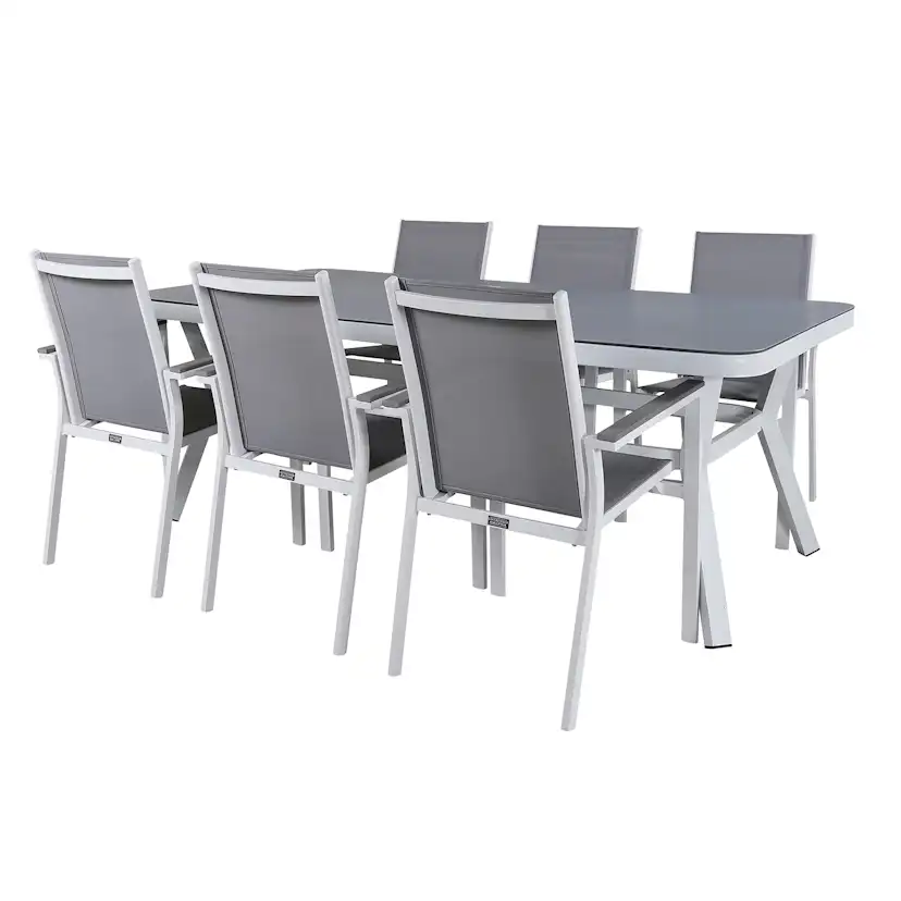 Matgrupp Utomhus Venture Home Virya 160x90 med 6 Parma Trädgårdsstolar