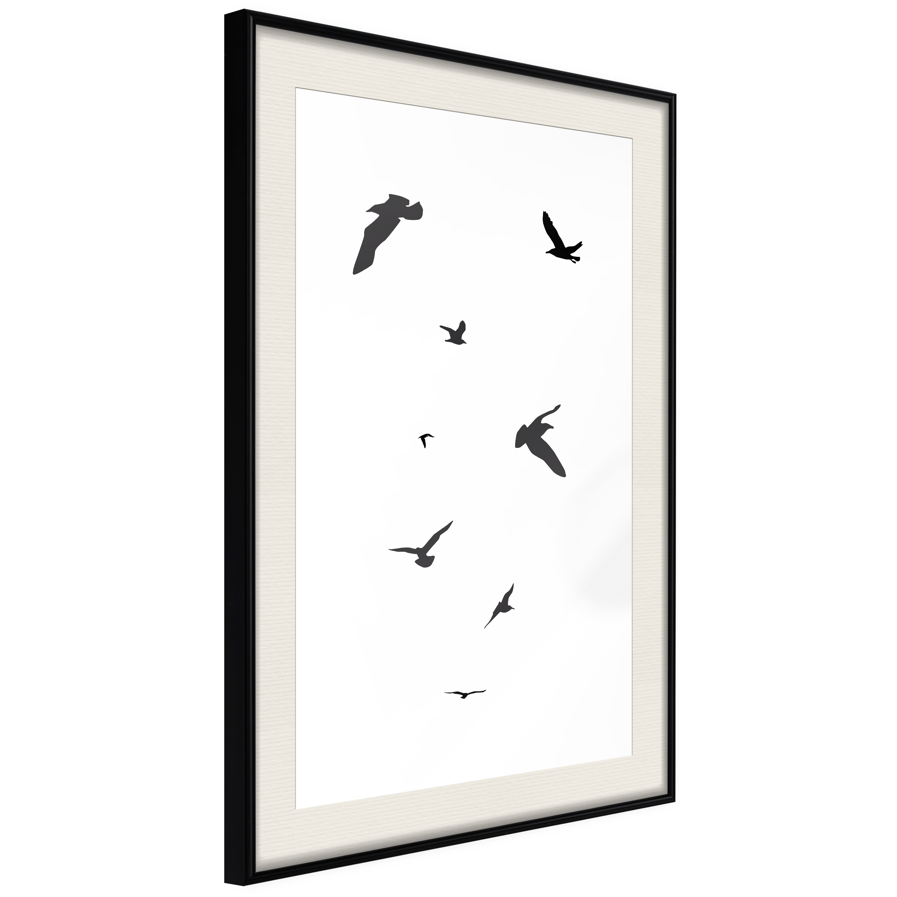 Affisch - Evening Flight [Poster] 30x45 Svart ram med passepartout, 30x45 cm