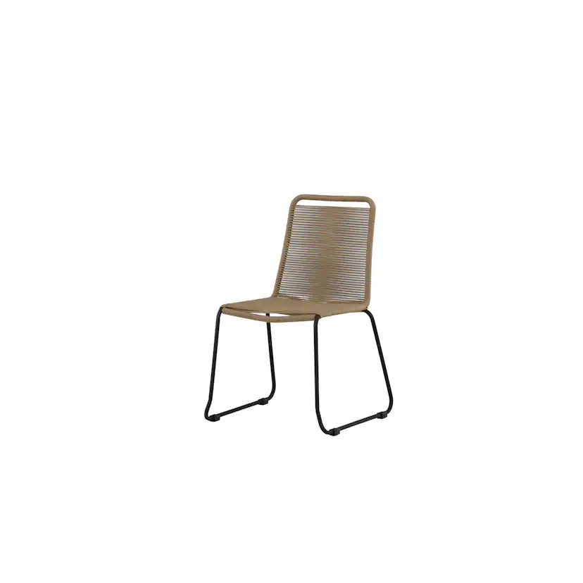 Lindos Stacking Chair - Black Alu / Latte Rope Svart/Latte