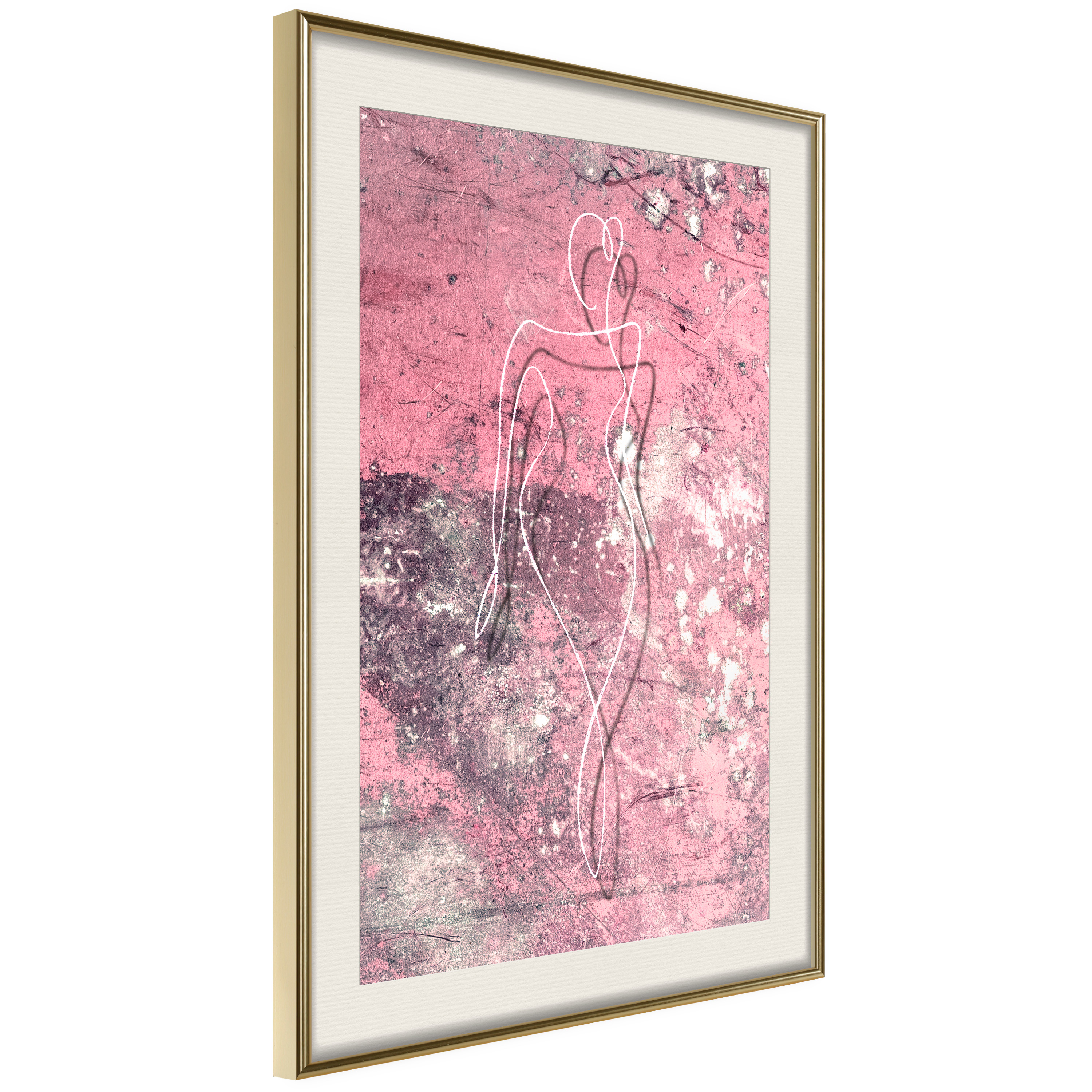 Affisch - Marble Shape [Poster] 20x30 Guld ram med passepartout, 20x30 cm