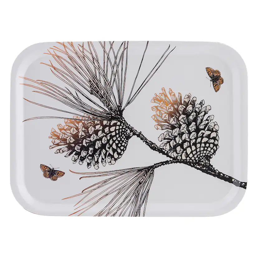 Åry Trays Pine cone "Bomullsvit", Bricka - 27x20cm Färg: Vit, BxL: 27x20 cm