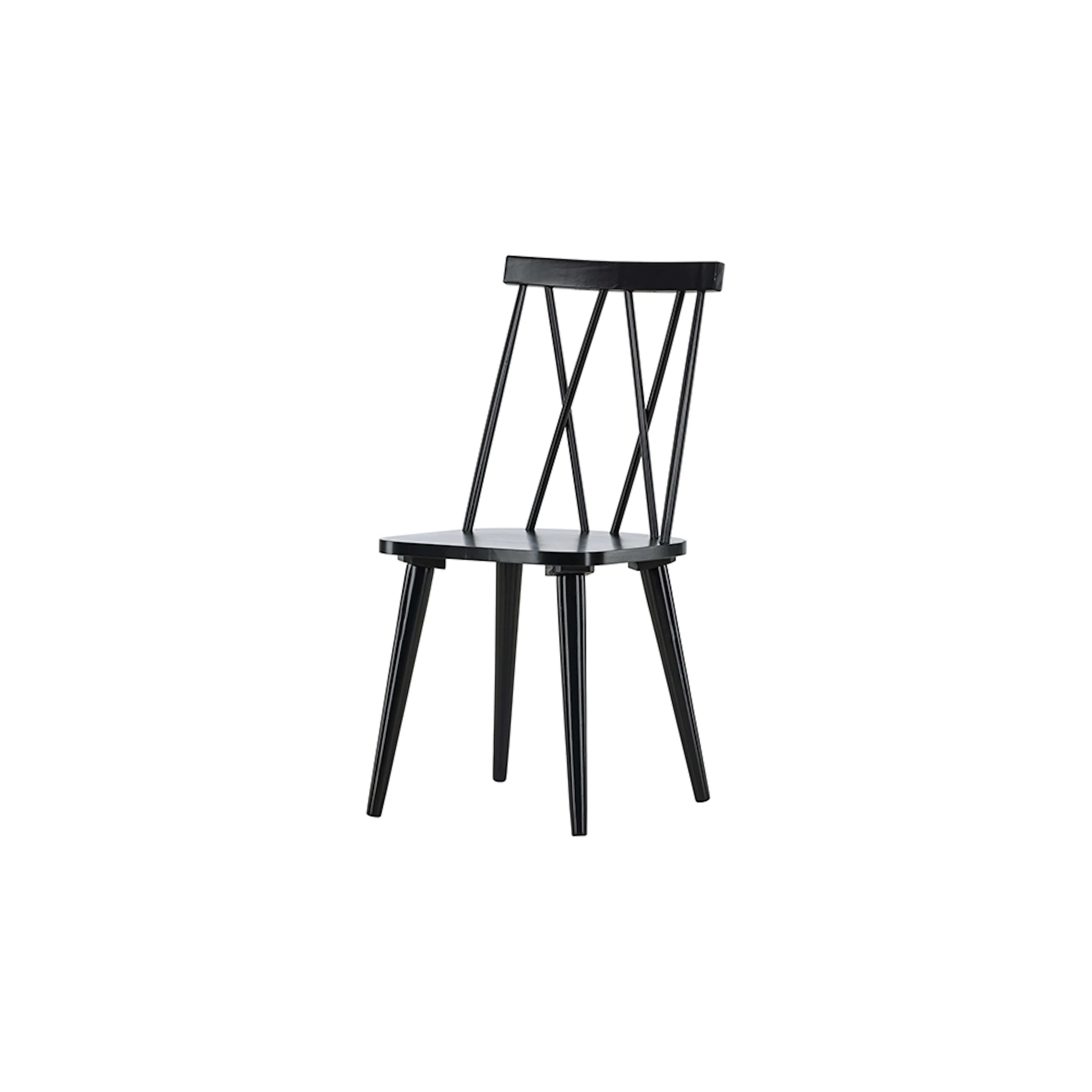 Mariette Dining Chair - Black / Black Solid Rubber Wood Svart