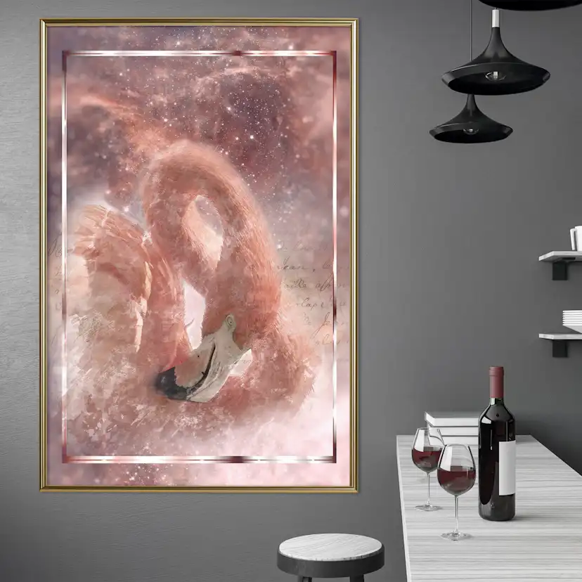 Poster Artgeist Affisch Space Flamingo