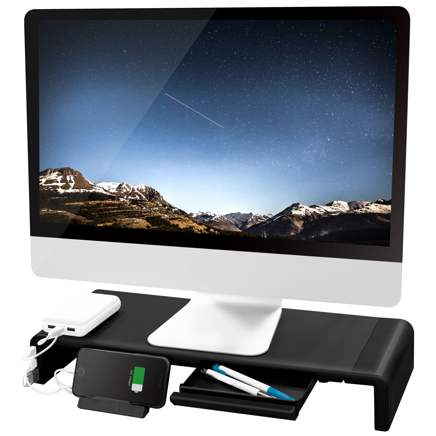Monitorställ LogiLink 63 cm med USB-hub 3-port