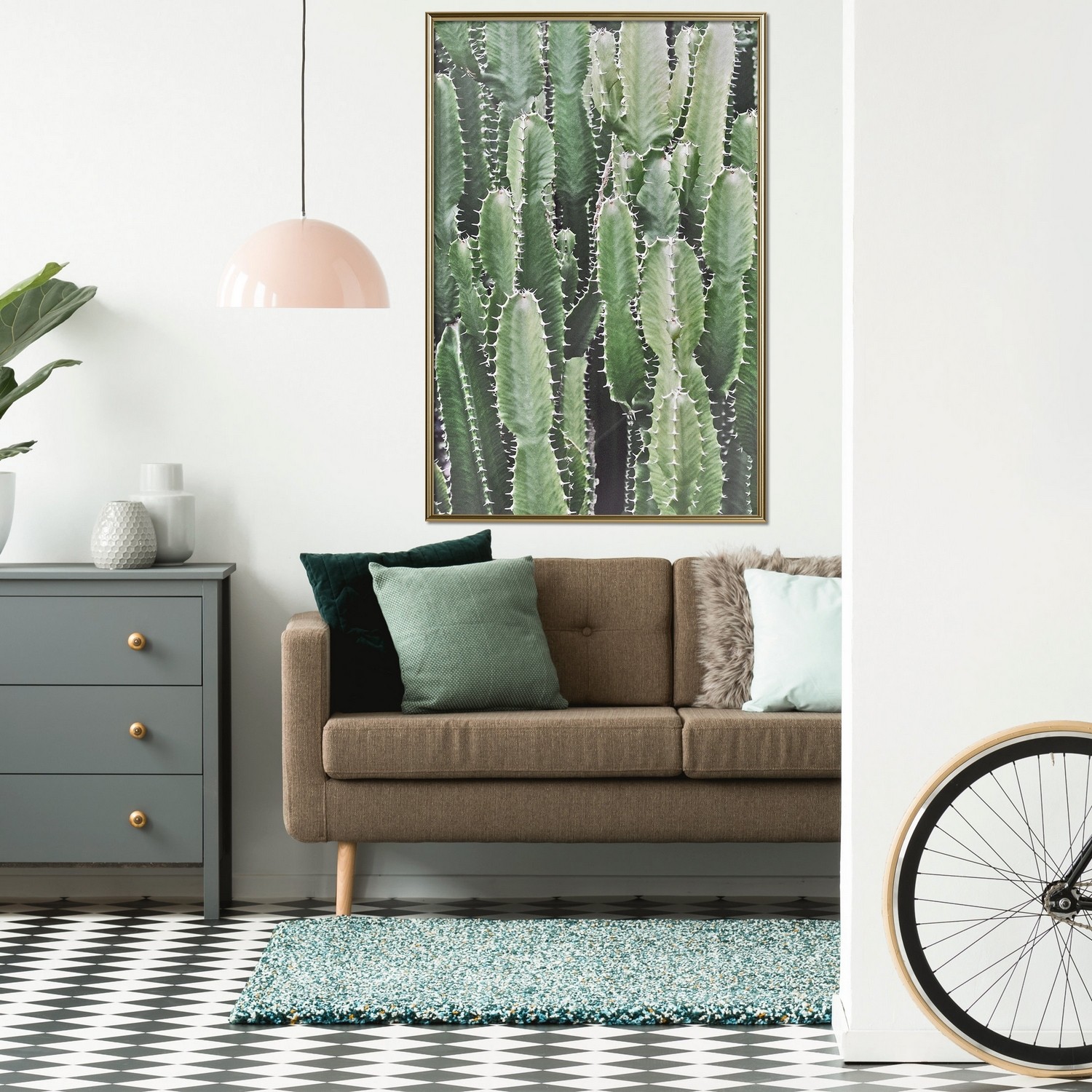 Affisch - Cactus Garden [Poster] 30x45 Guld ram, 30x45 cm