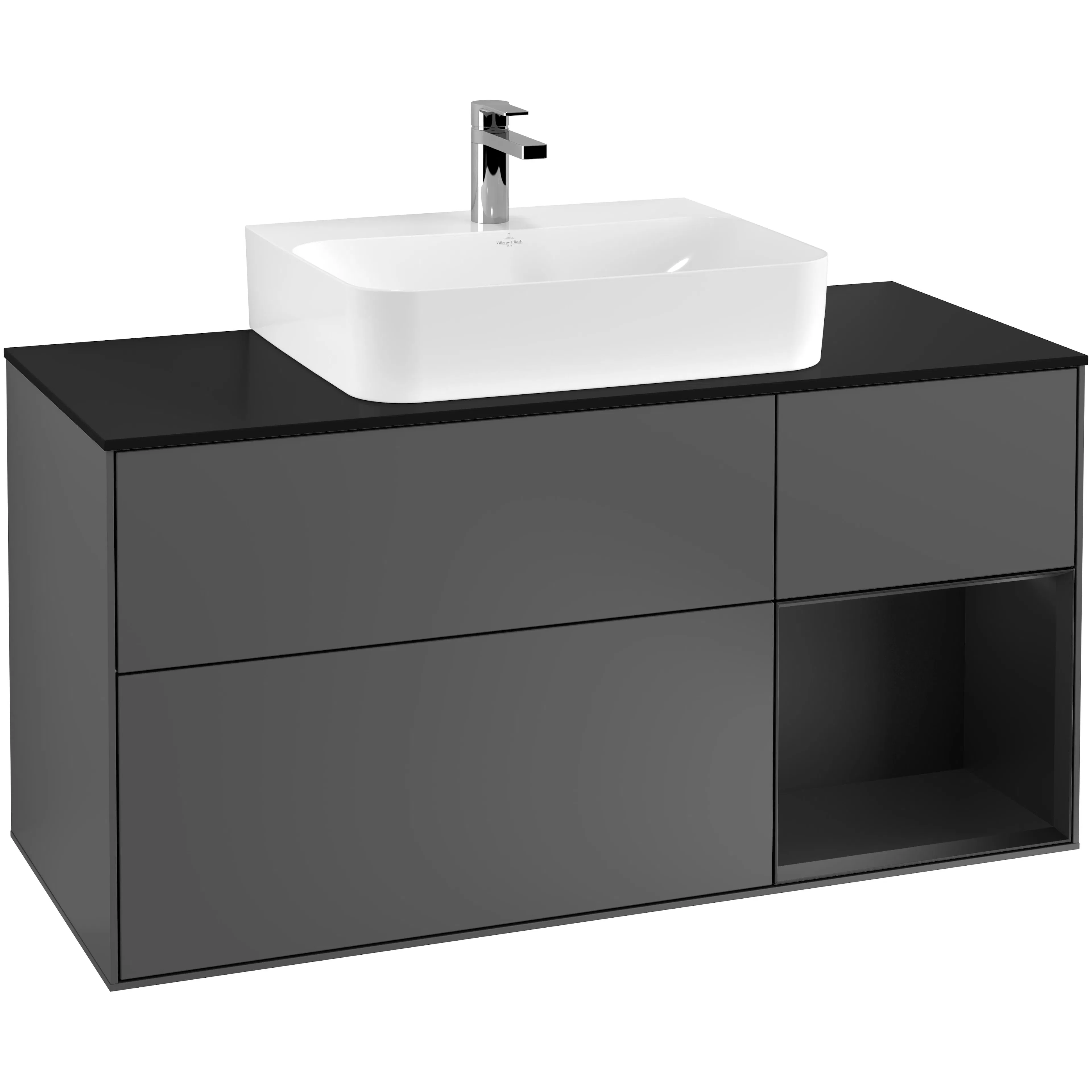 Tvättställsskåp Villeroy & Boch Finion med 3 Lådor Hylla och Bänkskiva för Centrerat Tvättställ
