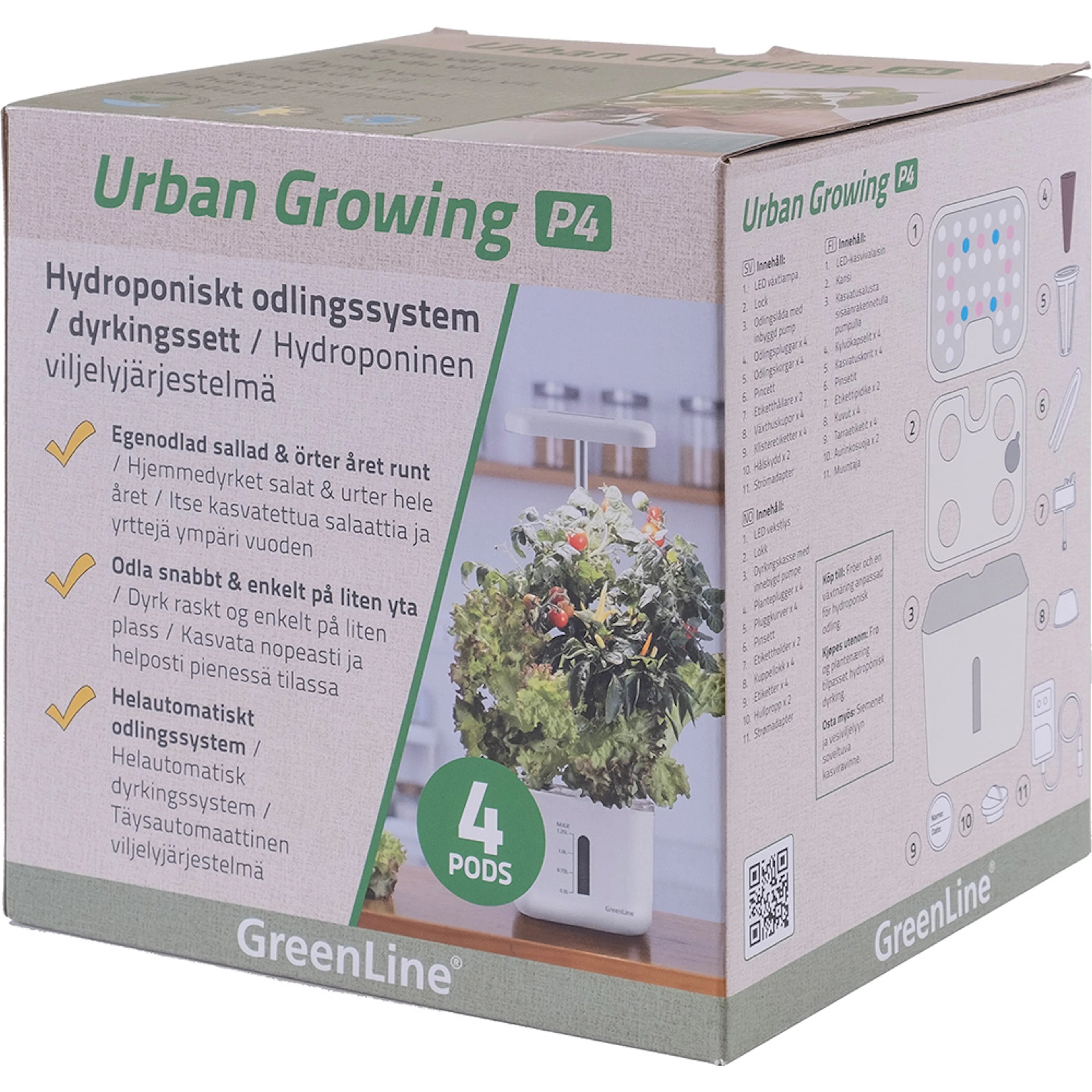Odlingsset GreenLine Urban Growing 4-Pack